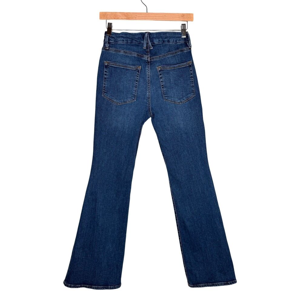 Good American Jeans Women’s 6/28 Blue Good Petite Flare Mid Rise Stretch Denim - Picture 2 of 10